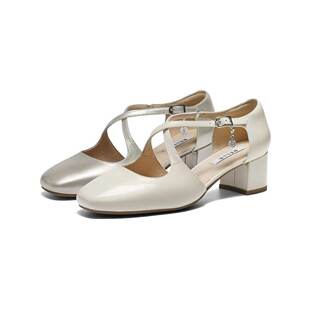 浅口单鞋 专柜正品 真皮凉鞋 女2026夏款 BR539BK6 百丽交叉带包头凉鞋