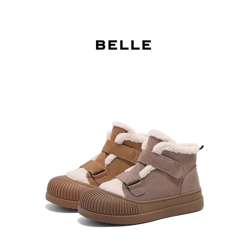 Belle/百丽板鞋休闲毛毛短靴