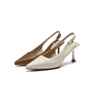 B3072BH6 女编织优雅细高跟尖包头通勤凉鞋 专柜正品 百丽2026夏款