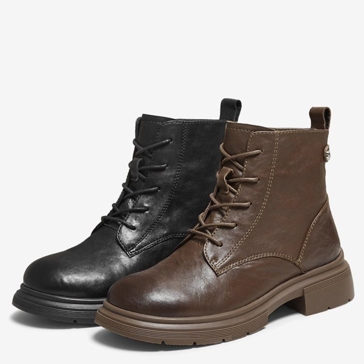 TATA/他她女靴英伦厚底马丁靴