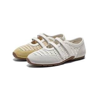 H8027AA6 女薄底赛车单鞋 专柜正品 百丽2026春编织镂空芭蕾玛丽珍鞋