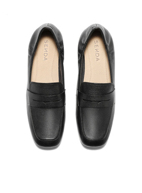 专柜正品森达2025秋新款女鞋乐福鞋超软通勤舒适粗跟单鞋4NT21CA5