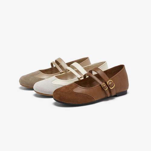 专柜正品百思图2026春款女舒适低跟拼接玛丽珍鞋浅口单鞋F5271AQ6