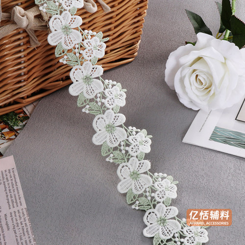 5.5cm宽蕾丝花边镂空水溶刺绣