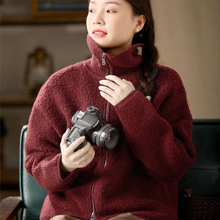 谷家 100%羊毛松弛感厚实保暖毛衣外套女 秋冬新款圈圈纱针织开衫,女装/女士精品,毛针织衫,淘宝优惠券,粉丝福利购,淘宝优惠卷