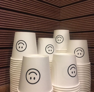 韩风INS笑脸试饮杯小容量迷你纸杯新品活动一次性饮用杯50ML带盖