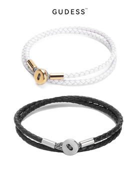 GUDESS原创情侣手链双圈皮绳