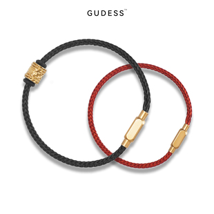 红色手绳穿珠专用钢丝绳搭配转运珠手链不锈钢扣送礼黑色串珠手链