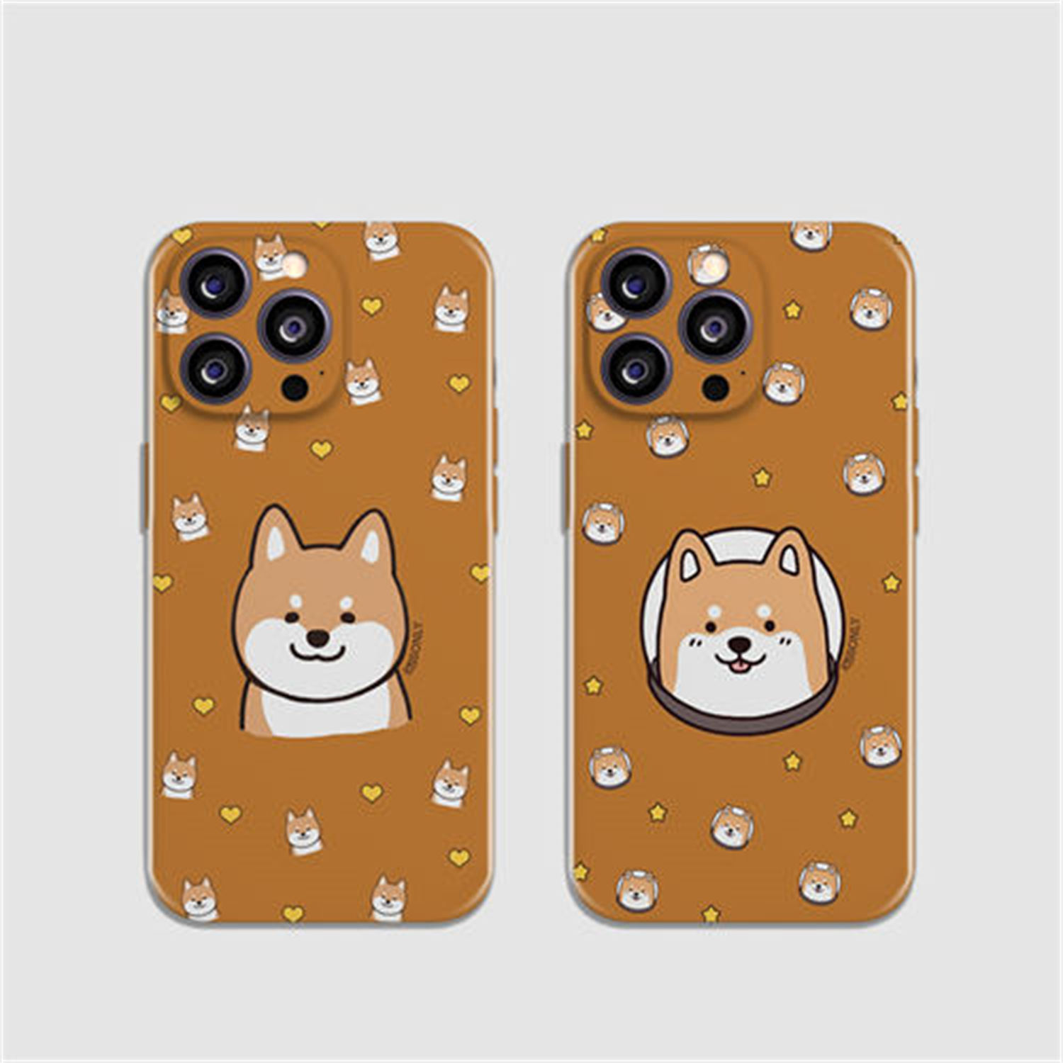 可爱趣味柴犬秋田犬柯基线条小奶狗狗头像卡通插画萌系宠物周边宇航员星星爱心手机壳亮面全包边原创菲林软壳