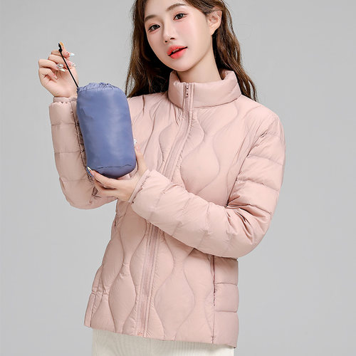 短款立领轻薄羽绒服女百搭修身潮