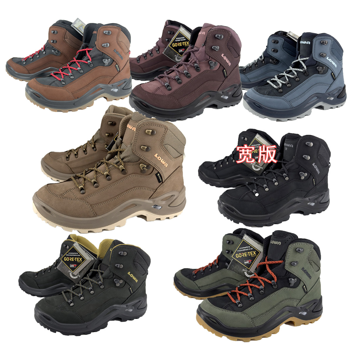 lowa逆行者男女登山鞋renegade gtx户外中帮防水减震徒步鞋310945