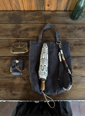 onebluenook丨亚麻色织牛仔色 手提包