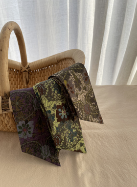 OneBlueNook 丨心爱小物 复古老花 丝巾 小领巾 #1