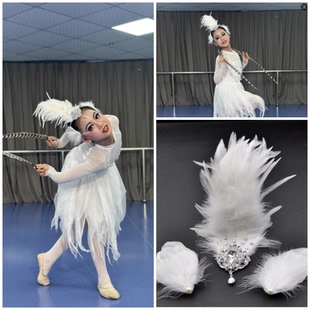仿真翎毛演出羽毛头饰京剧翎子俏花旦独舞孙悟空表演羽毛道具发饰