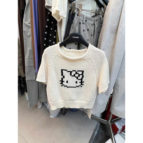 卡通风HelloKitty短袖针织衫