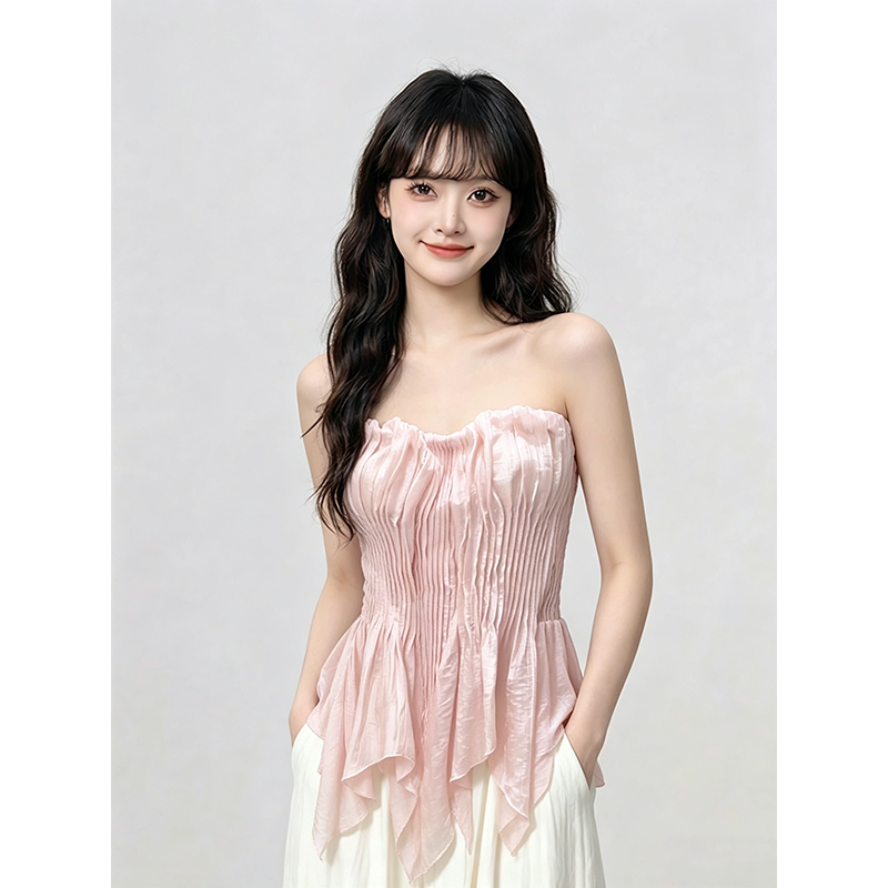 2026新款巨好看的氛围感浪漫鱼尾下摆吊带背心女绝美洋气减龄上衣