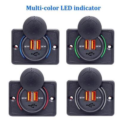内置加装车载充电器usb充充电座位USB12V24V电插座系列USB+PD平板