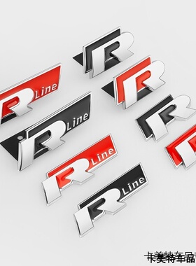 适用大众高尔夫8红色GTI中网标8代pro/rline车标贴改装件外观装饰