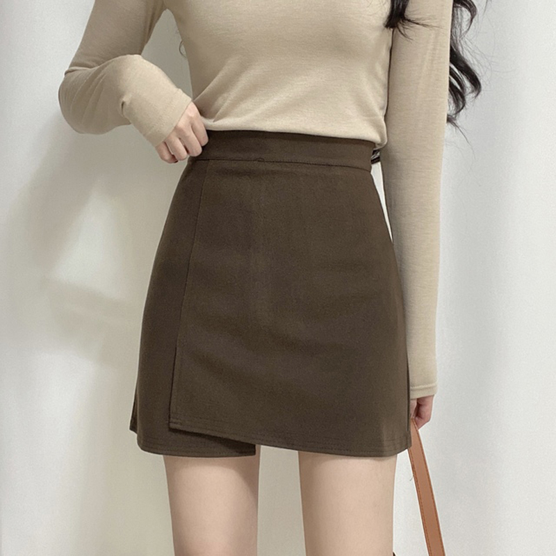 秋冬新款呢子短裙女2025韩版显瘦一步裙毛呢半身裙高腰紧身包臀裙