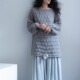 优雅慵懒上衣 毛衣女宽松灰色针织衫 原隐新款 春简约风一字领中长款