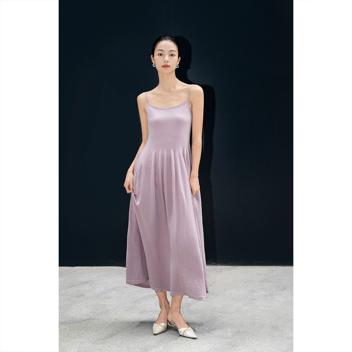 原隐复古春ins法式极简长款粉百搭优雅针织chic羊毛吊带连衣裙女,女装/女士精品,连衣裙,淘宝优惠券,粉丝福利购,淘宝优惠卷