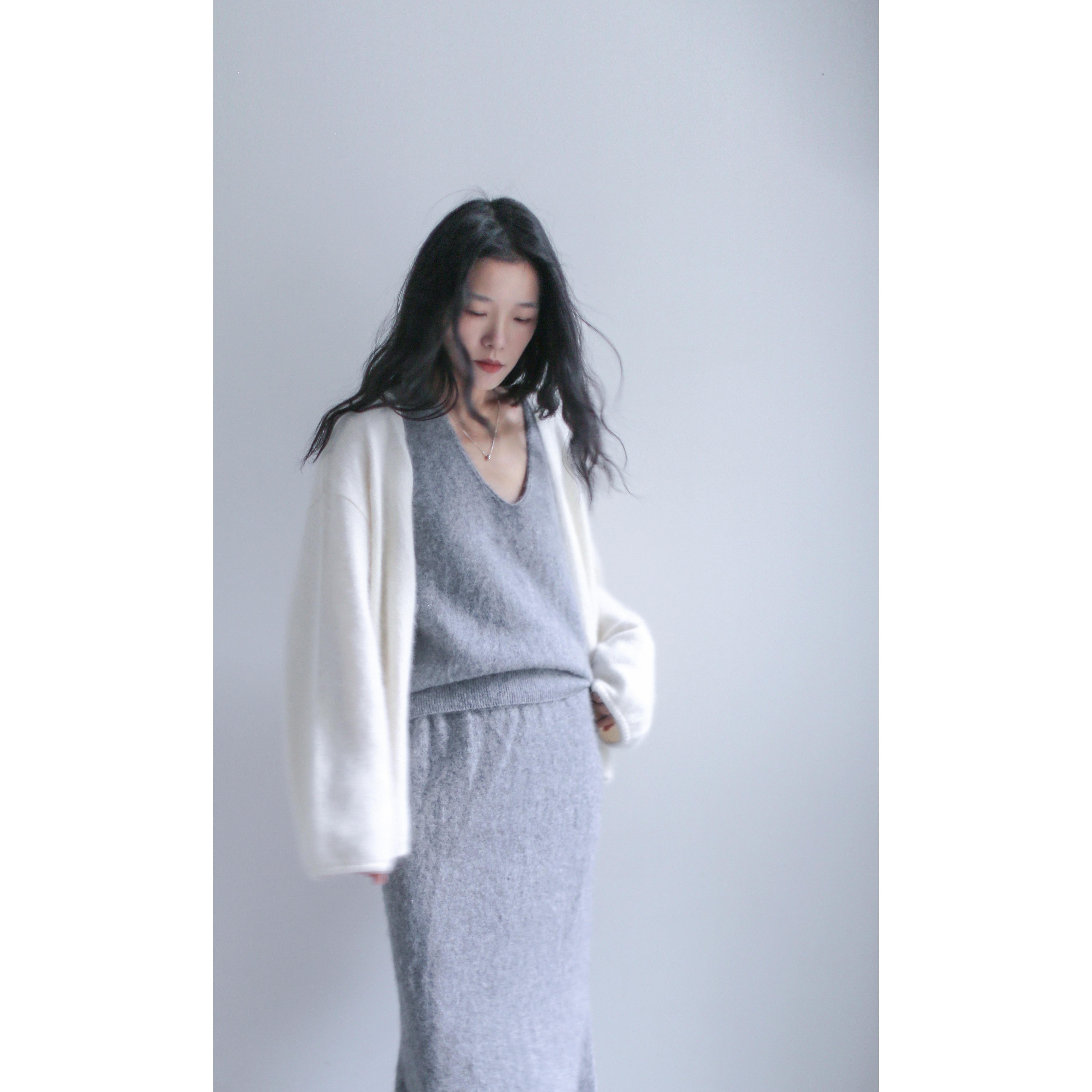 慵懒风马海毛针织开衫女