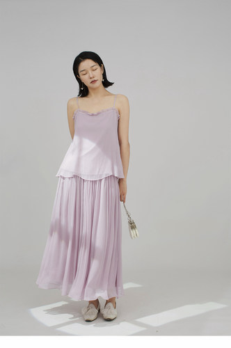 木耳边原隐真丝简约吊带