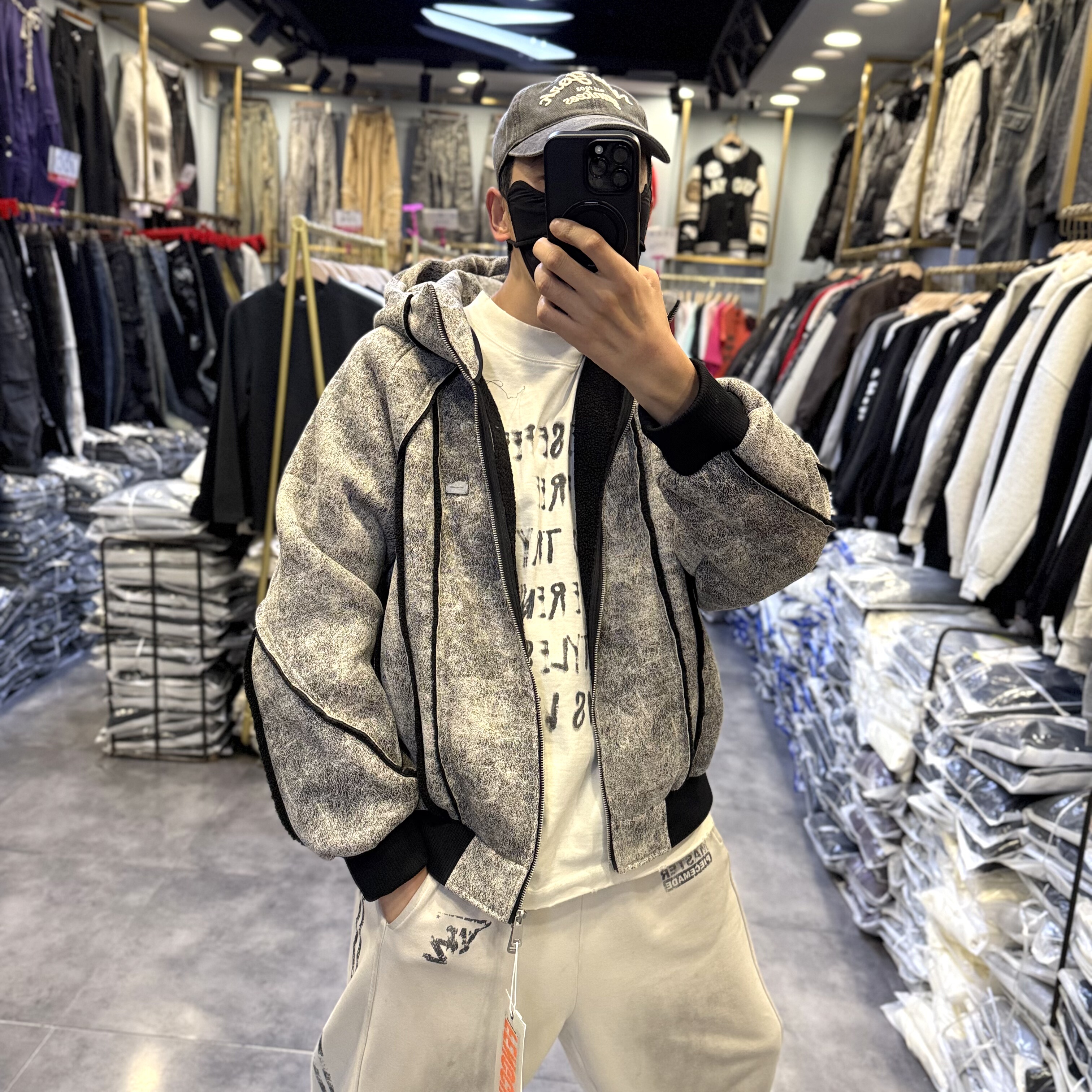 美式复古老钱风连帽加绒休闲外套男秋冬宽松时尚皮毛情侣夹克上衣,男装,夹克,淘宝优惠券,粉丝福利购,淘宝优惠卷