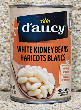法国多蔬白豆罐头已熟即食白芸豆白腰豆沙拉豆WHITE KIDNEY BEANS