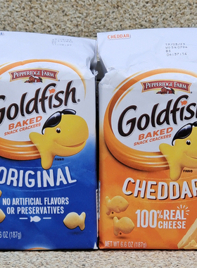 非凡农庄金鱼形饼干切达奶酪味儿童零食GOLD FISH BAKED CRACKERS