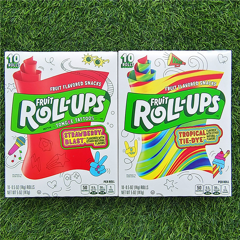 果汁卷卷糖维生素C水果味软糖凝胶糖果怀旧小零食FRUIT ROLL UPS