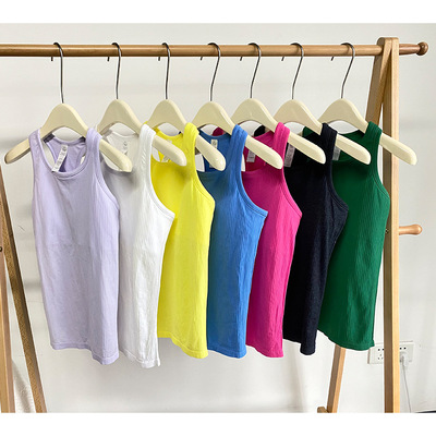 长款背心带胸垫外穿上衣