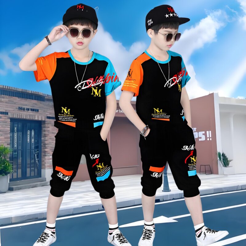 网红童装男童短袖套装夏季2026新款儿童衣服男孩韩版休闲帅气时髦