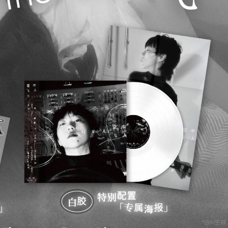 正版 窦靖童专辑 空中飞人 首批限量编码白胶LP黑胶唱片+歌词海报