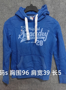 英国潮牌极度干燥superdry女款卫衣加绒秋冬宽松女士连帽套头窜标