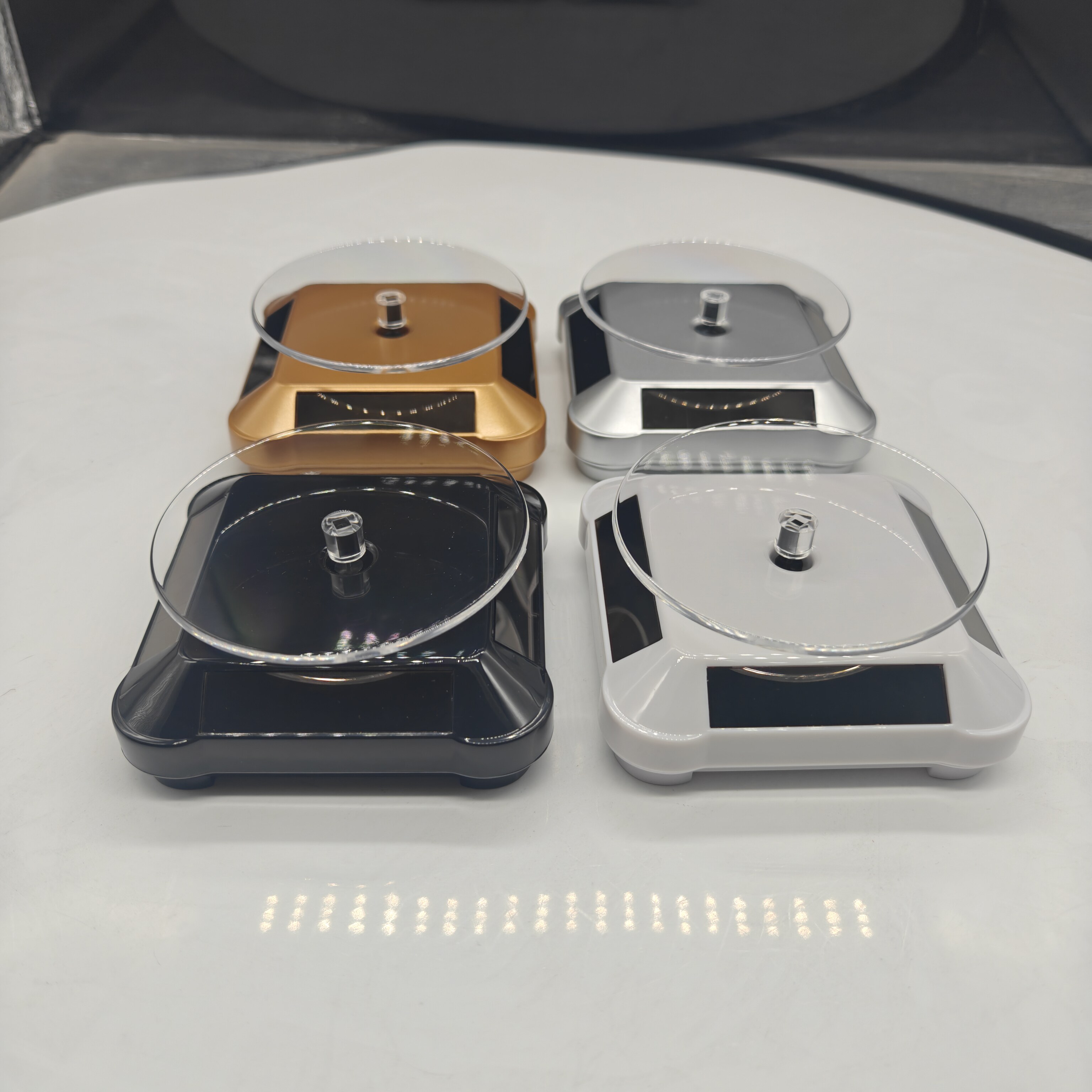 首饰珠宝展示架转盘太阳能展示台旋转台手机玉器眼镜促销台电动池