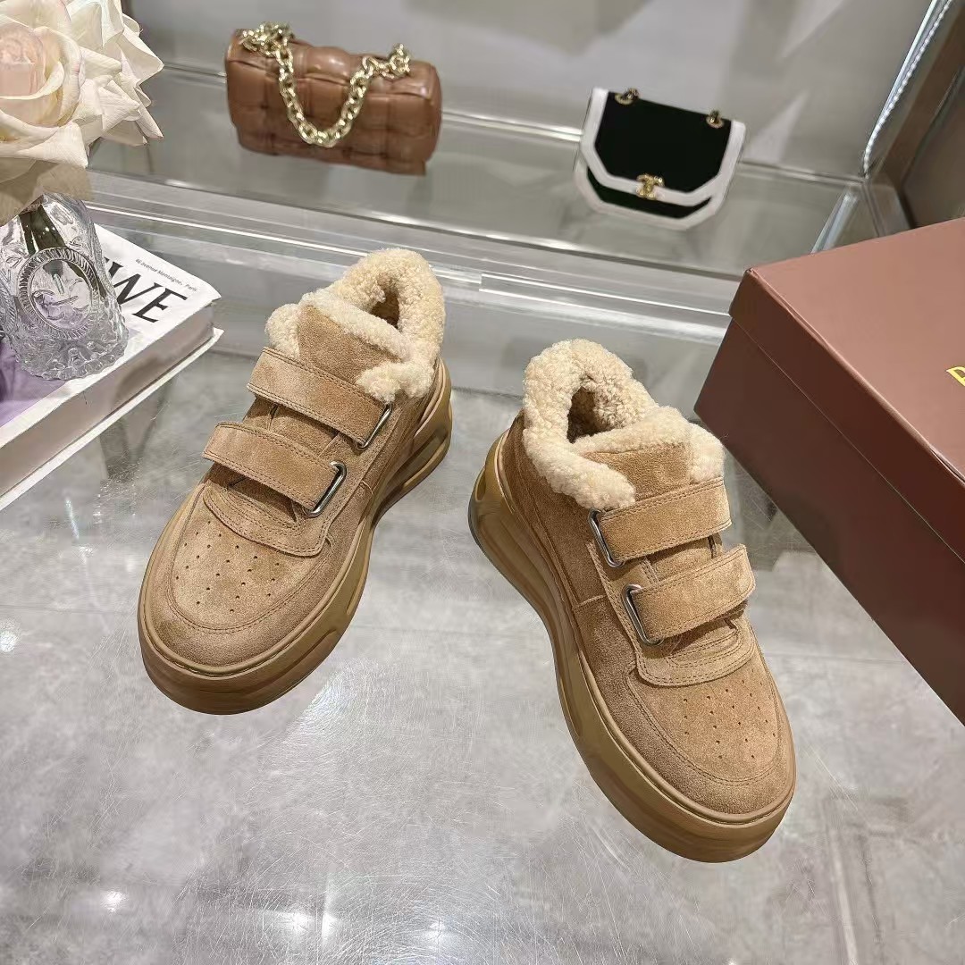 秋冬新款真皮厚底保暖雪地靴女