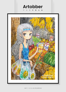 高端精品复制品Stickymonger潮流艺术版画客厅卡通装饰画卧室挂画