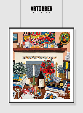 美国艺术家Hilary Pecis公寓多彩艺术版画客厅卧室装饰画超美挂画