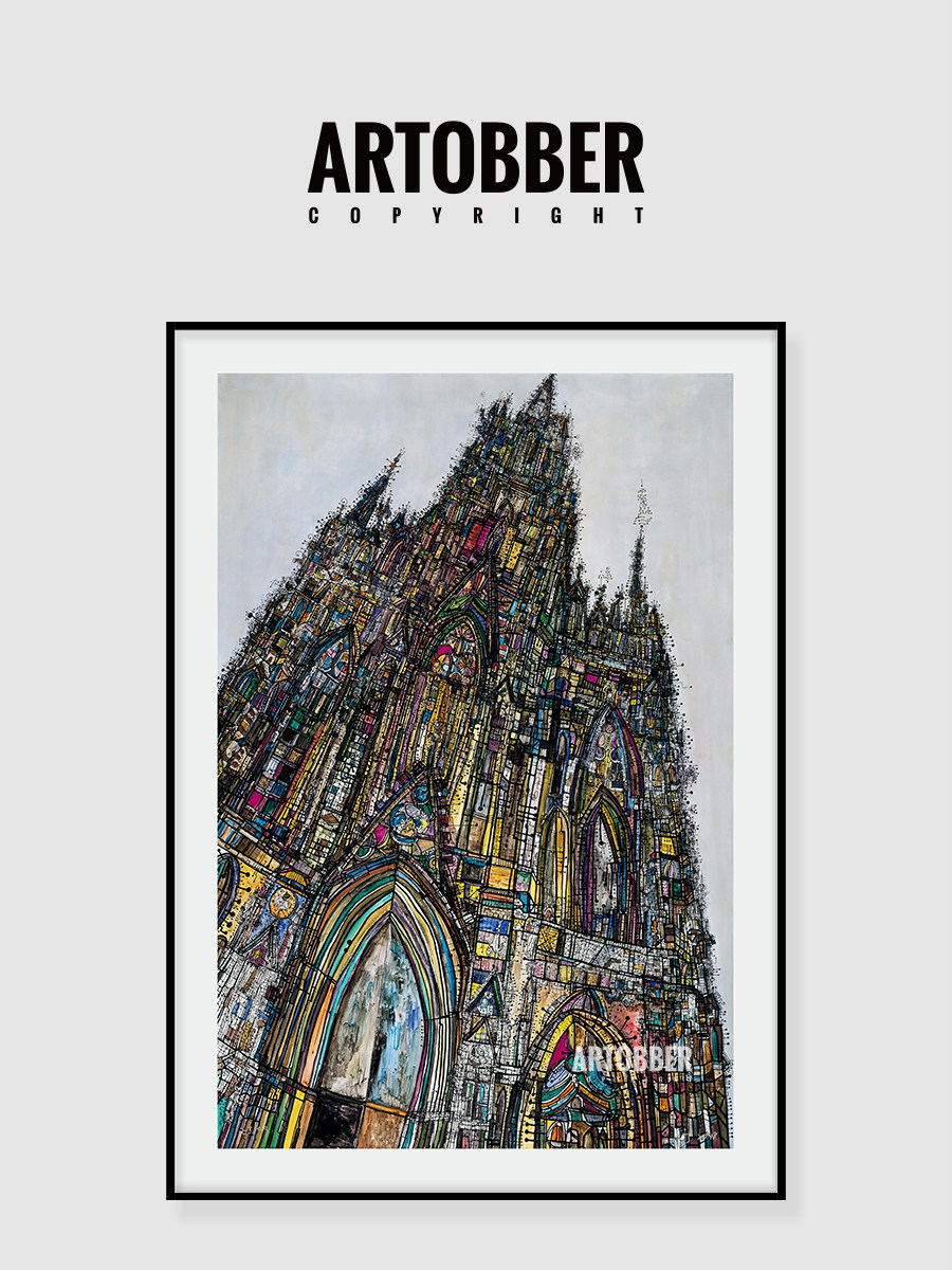 圣殿张长江复刻签名版画客厅潮流艺术大气教堂装饰画卧室高清挂画