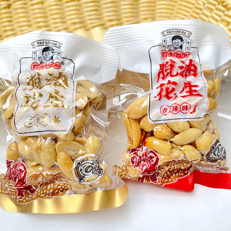 花生姑娘脱油花生五香味香辣味去壳花生仁散称500g坚果炒货下酒菜