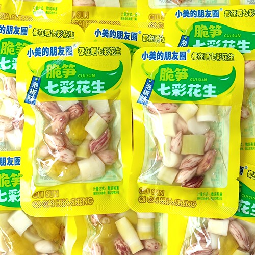 小美的朋友圈脆笋七彩花生泡椒味尖尖笋小包装下酒小菜休闲零食品