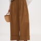 宽松直筒裤 谭烟米 子 薄款 松紧腰九分裤 南瓜橙色匹马棉休闲裤 夏季
