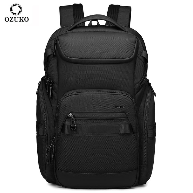 OZUKO商务双肩包男士电脑背包防水大容量通勤简约高级感书包