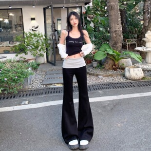 后妈裤2025新款女裤子小个子垂感特别超火爆款时尚气质翻腰瑜伽裤