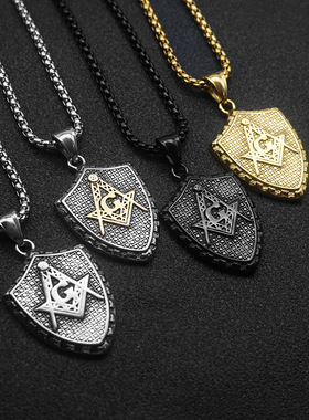 明星同款光明会全视之眼钛钢项链