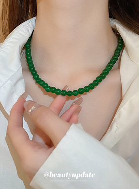 贵气富家千金风项链全珠小绿豆
