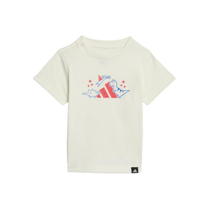 Adidas/阿迪达斯正品Sportswear新款婴童米白色短袖T恤JV5067