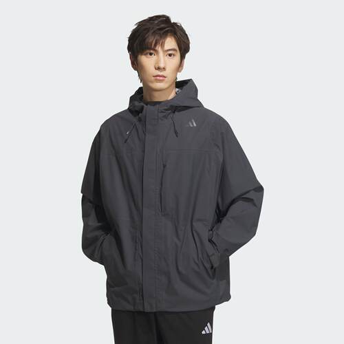 阿迪达斯武宗系列防水防风透汽干燥运动连帽冲锋衣JM0978|JM0979