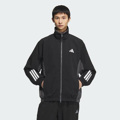 阿迪达斯运动休闲男子撞色运动休闲宽松夹克外套
